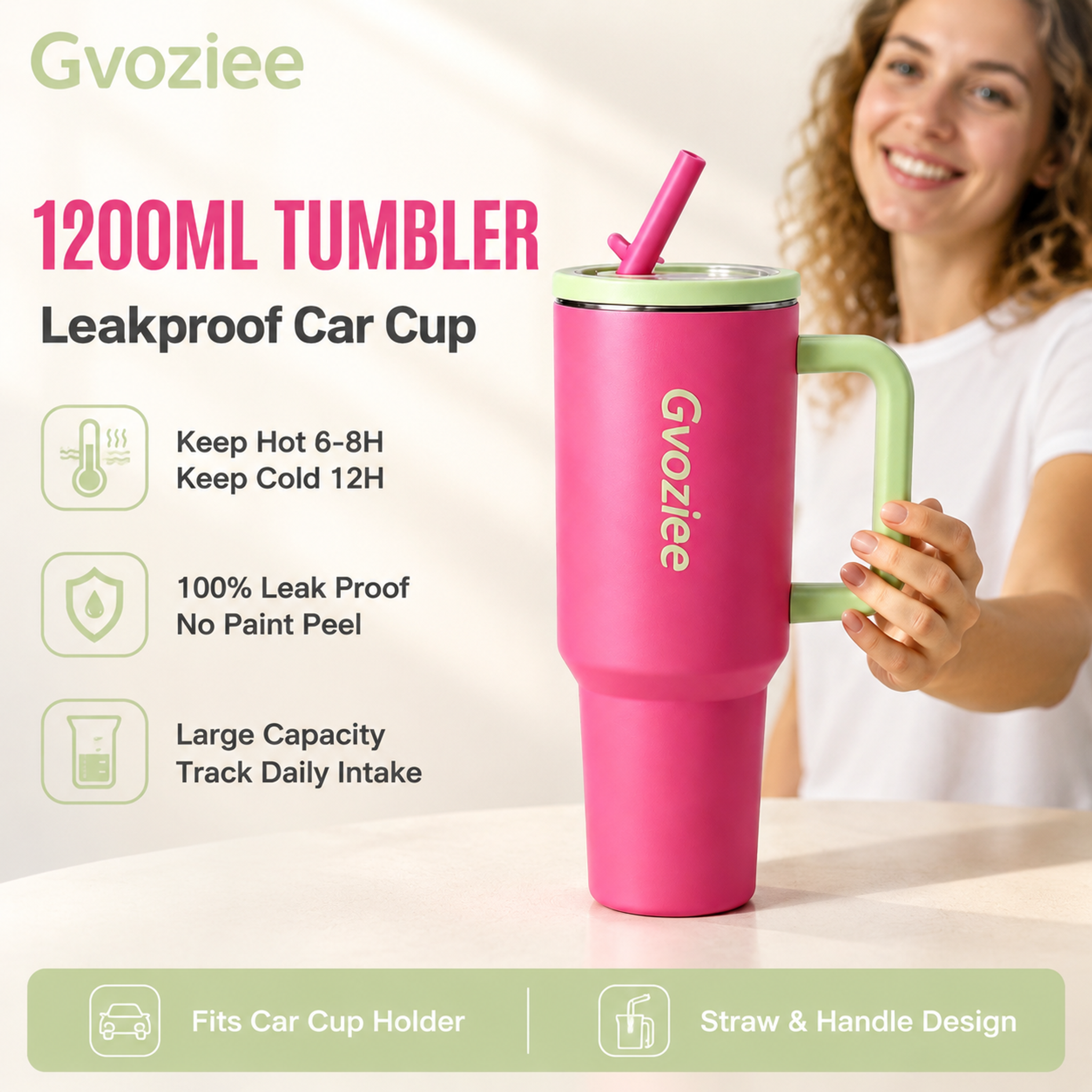 [单张主图] 1200ML Tumbler botol Lea… - 图片创意预览