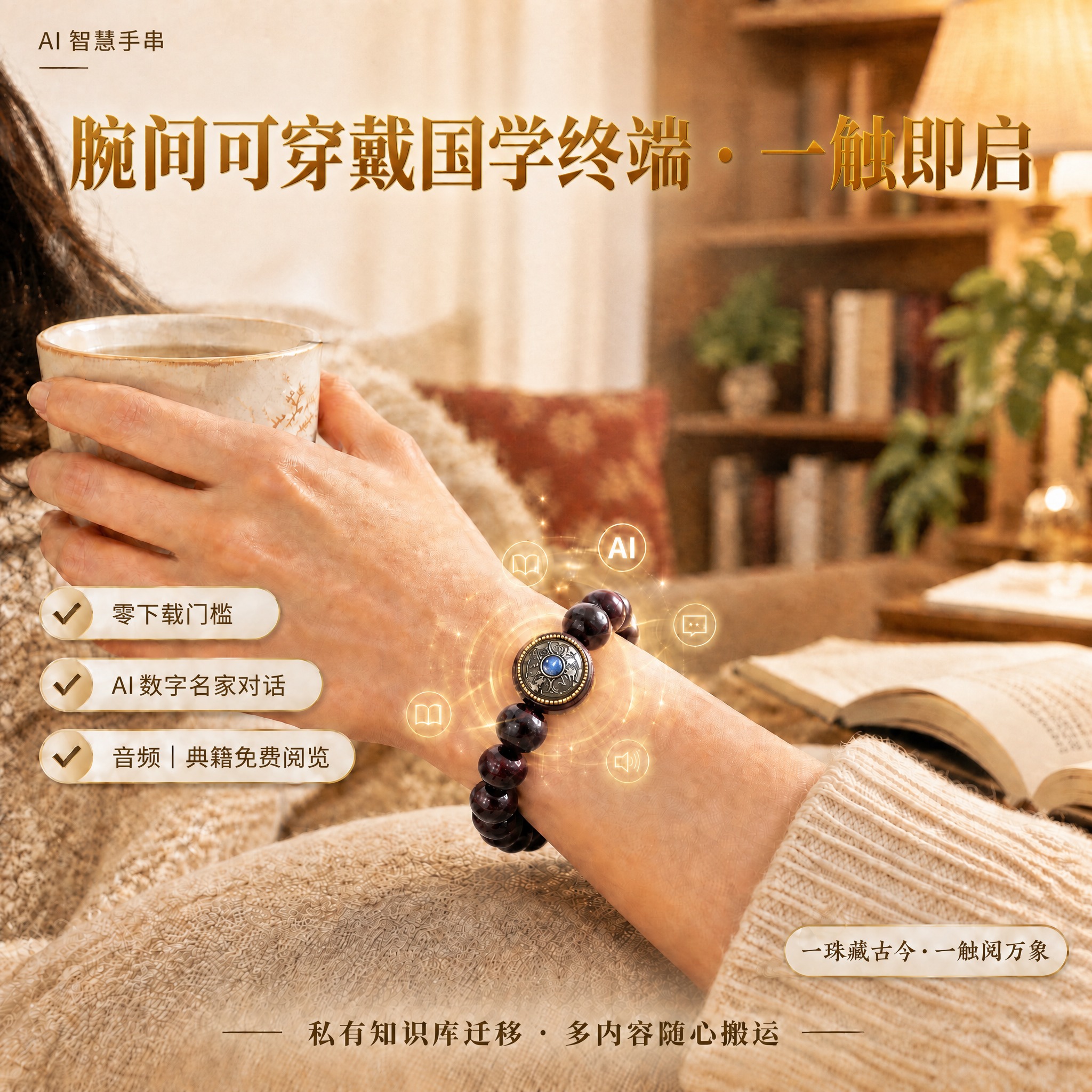 基于这张智慧手串场景主图做局部改版，其余内容全部保持不变：1）… - 图片创意预览