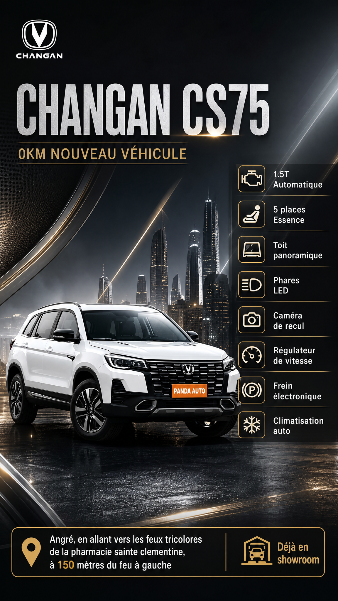 CHANGAN CS75 SUV汽车宣传海报，竖版9:16，硬… - 图片创意预览