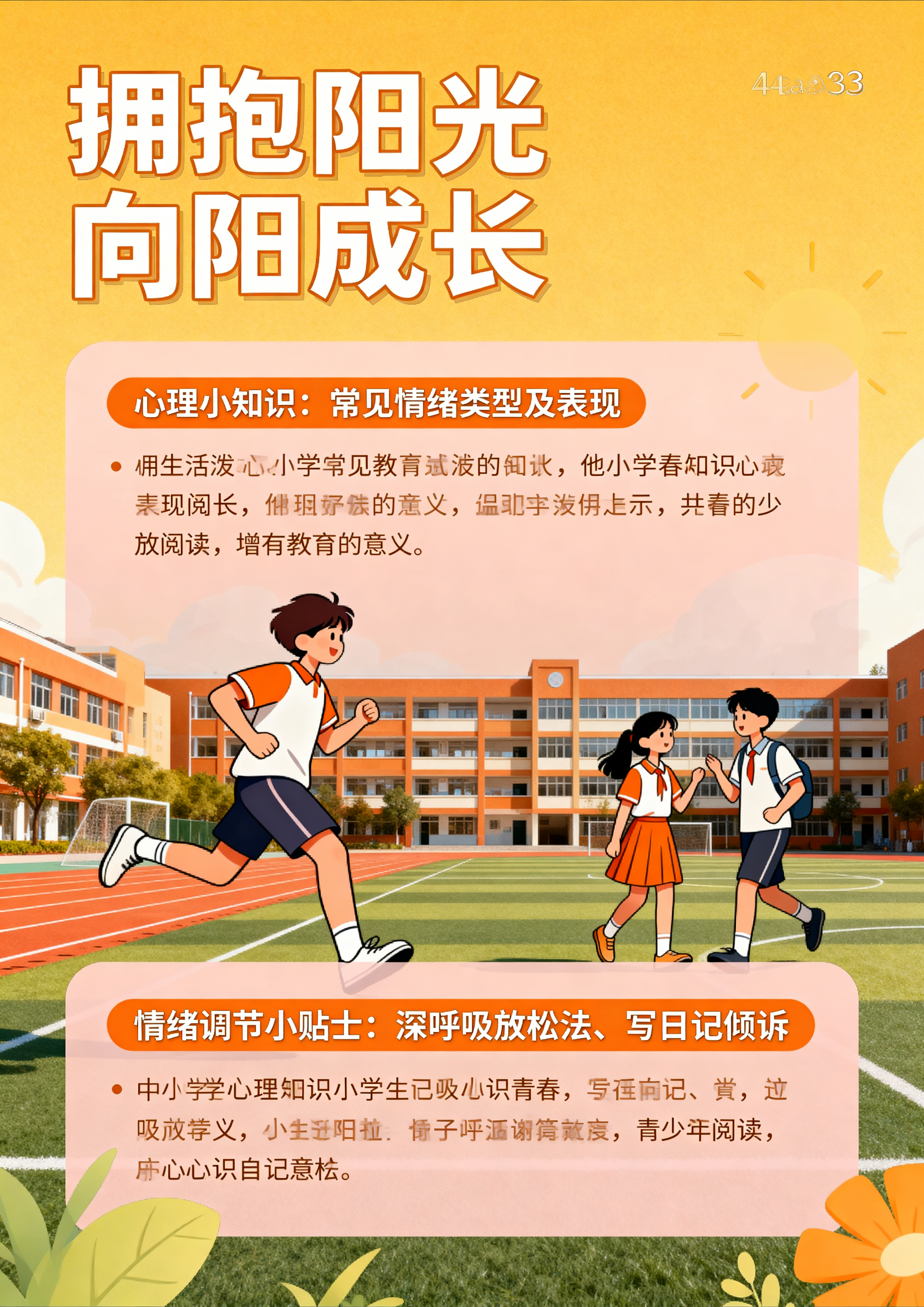 中小学生心理知识科普海报，A3尺寸，整体风格青春活泼，主标题：… - 图片创意预览