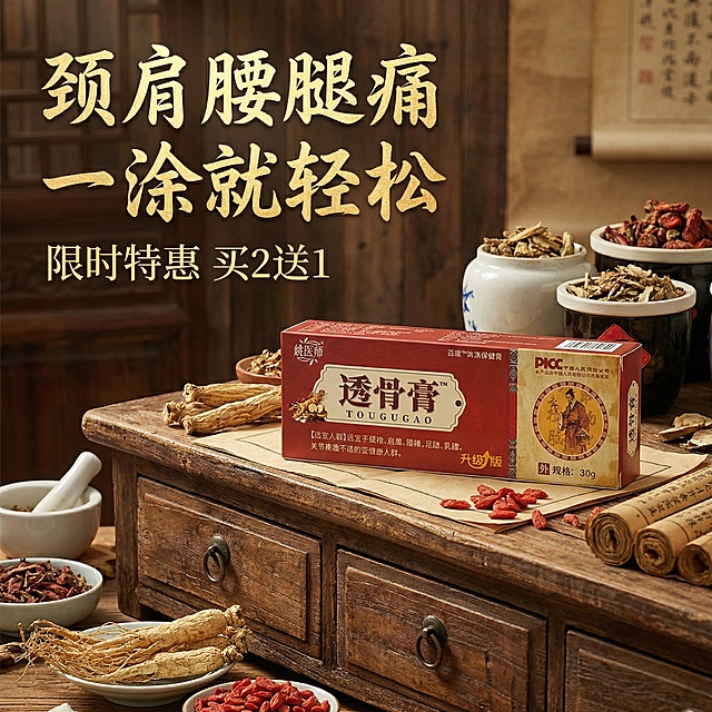 两张图分别更换为古色古香药房桌面背景，增加电商卖点，尺寸为电商主图尺寸8*8