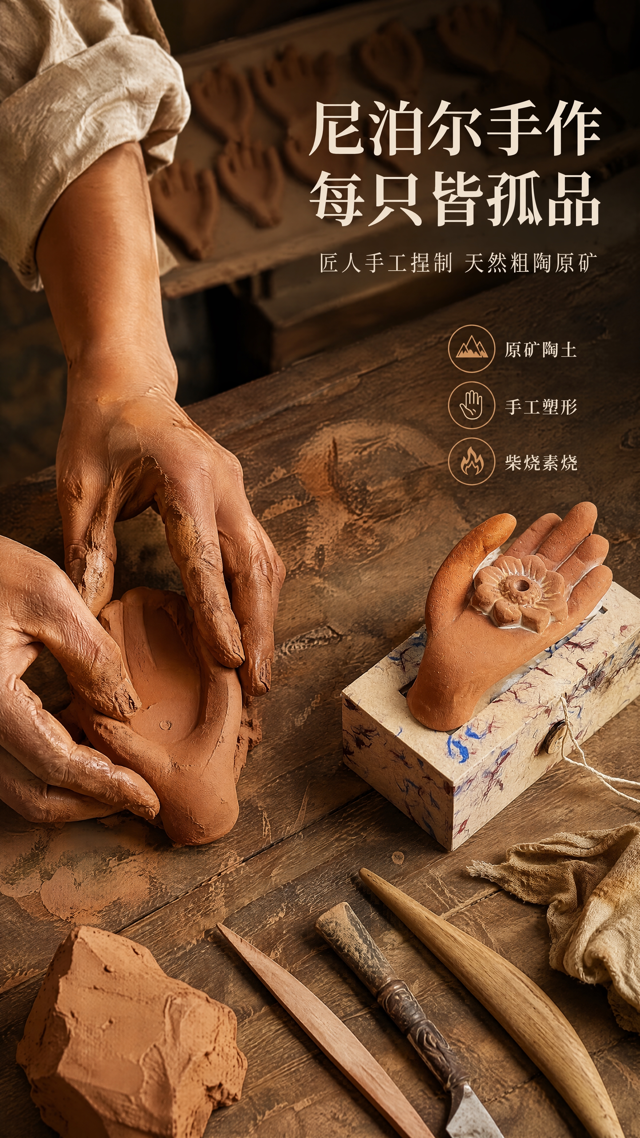 [第3张] 工艺故事页-尼泊尔手作粗陶工艺介绍。本张使用【图1… - 图片创意预览