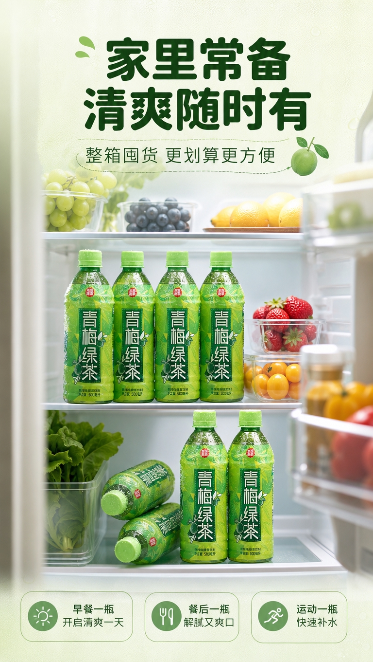 [商品] 使用【图1】茶派青梅绿茶500ml瓶装饮料；保留瓶身… - 图片创意预览