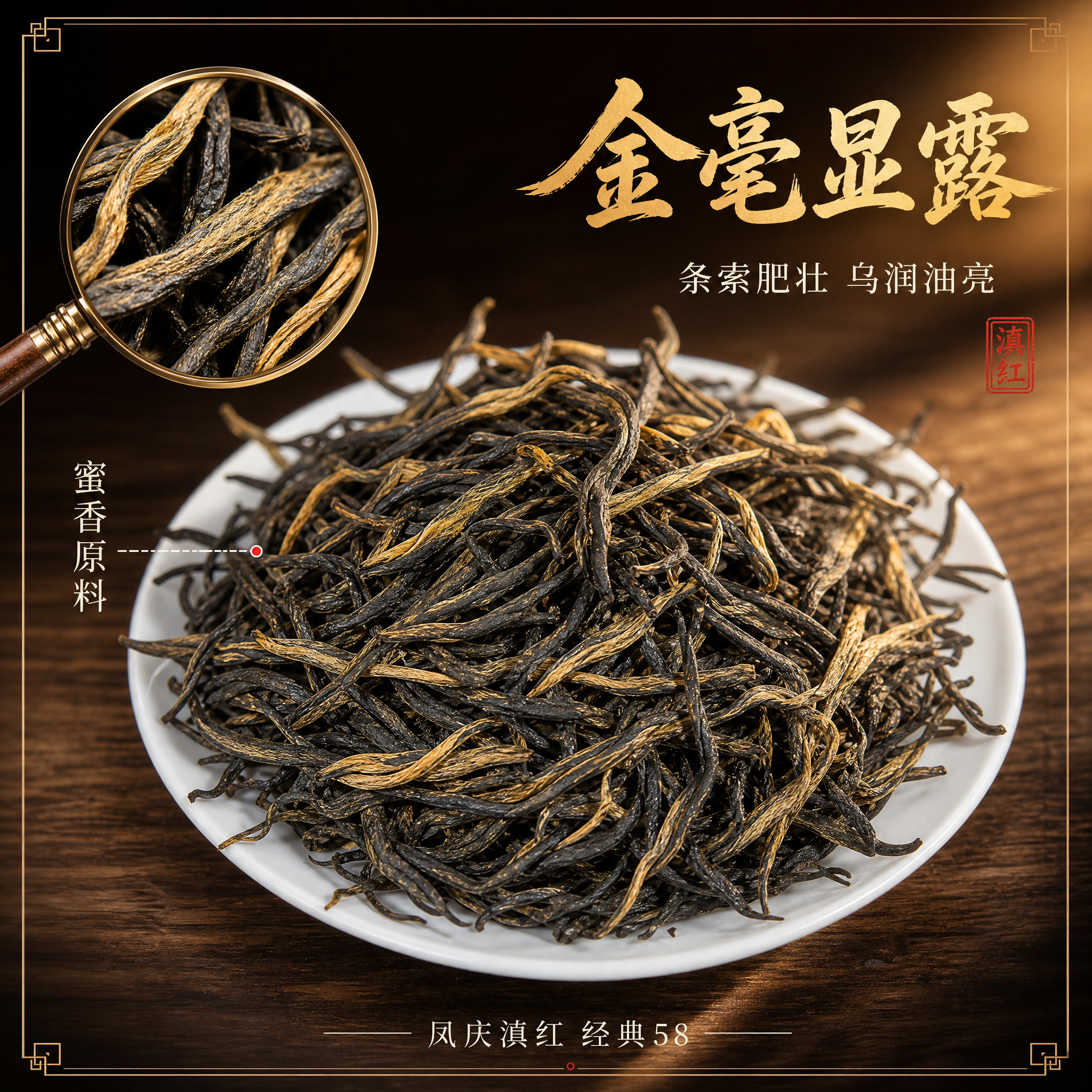 [主图-3] 凤庆滇红 经典58 干茶细节 金毫显露 微距质感… - 图片创意预览
