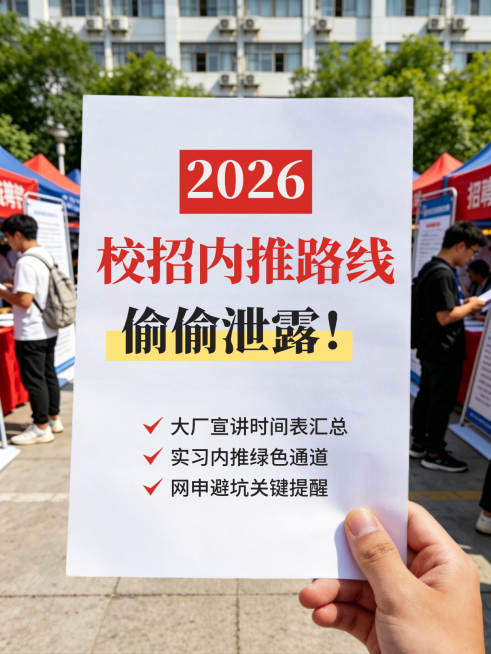 校招内推路线分享营销实景风小红书封面预览效果