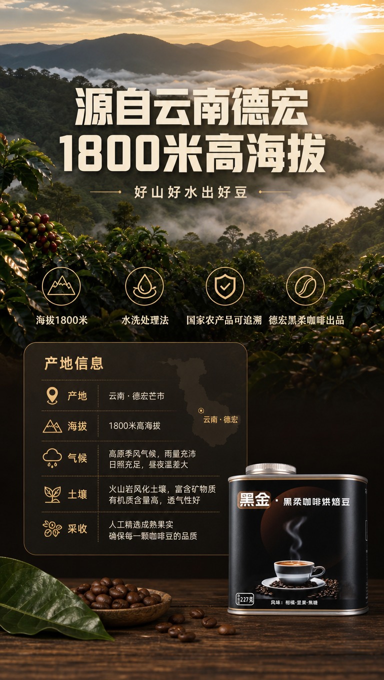 [商品] 使用【图1】黑柔咖啡黑金系列咖啡豆铁罐；保留罐体外观… - 图片创意预览