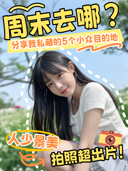 周末假日出游拍照分享吸睛松弛感人像小红书封面预览效果