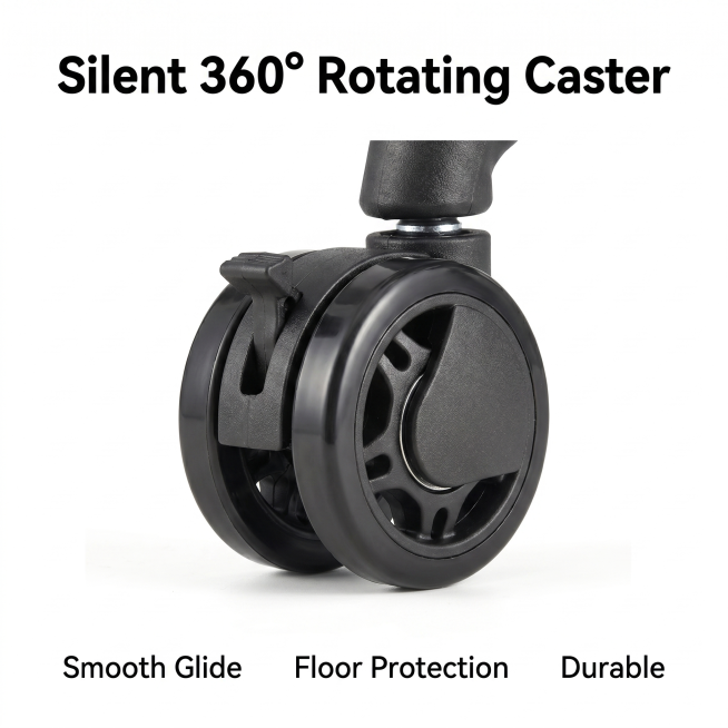 [Main Image 6] Silent 360° Caster detail display. [Atmosphere Style] Clear functional detail display预览效果