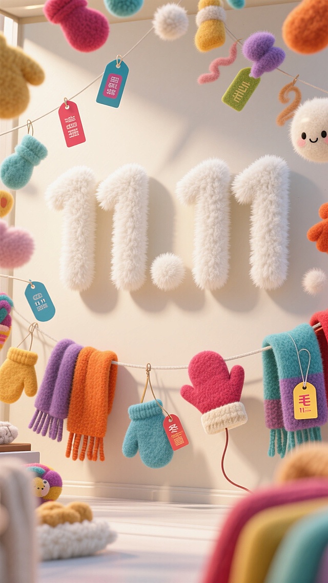 ❄️米白背景中，白色毛绒 “11.11” 冬季狂欢🎁