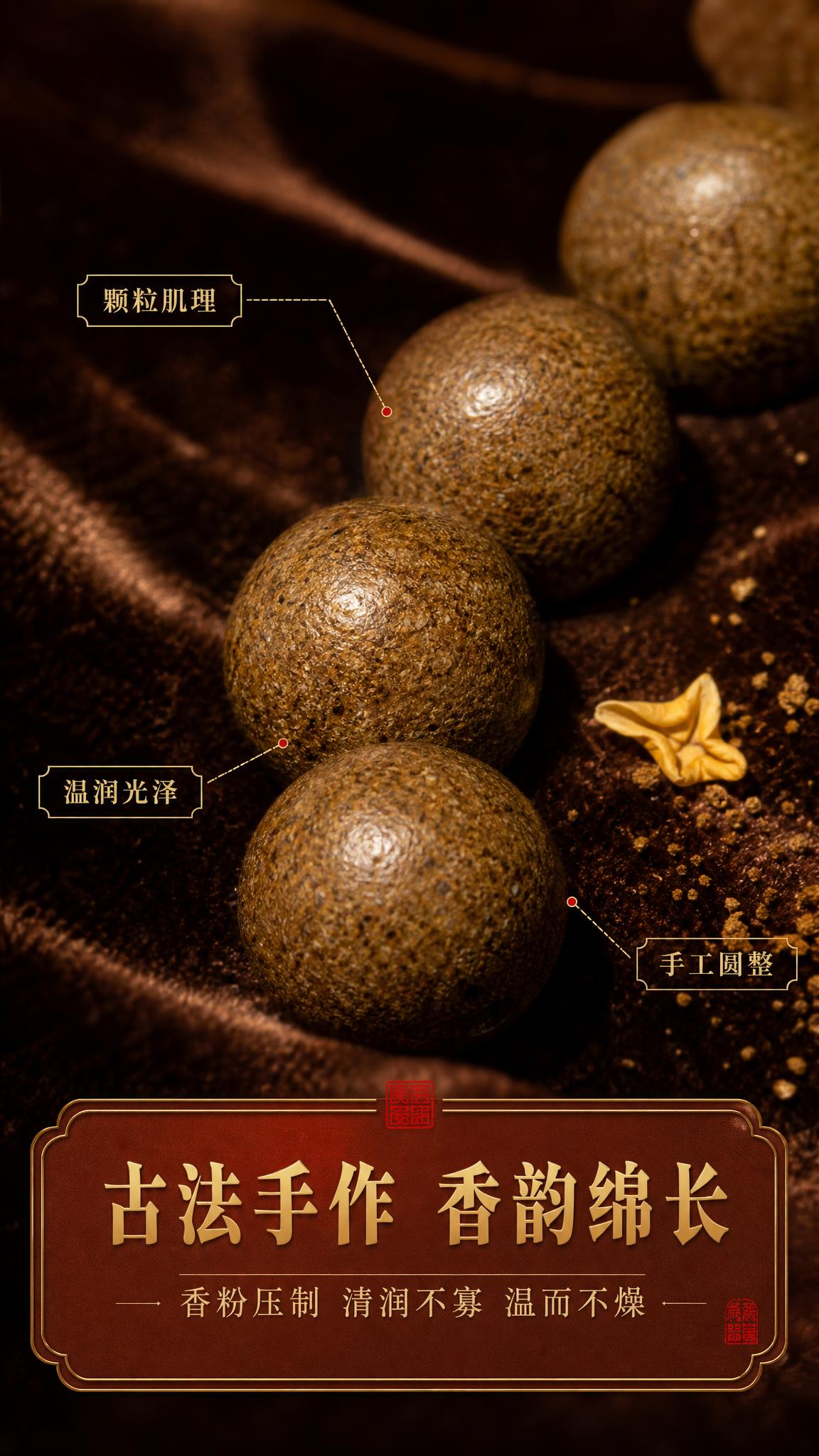 [商品] 使用【图1】荀令十里香香珠手串；保留18颗圆珠、棕褐… - 图片创意预览