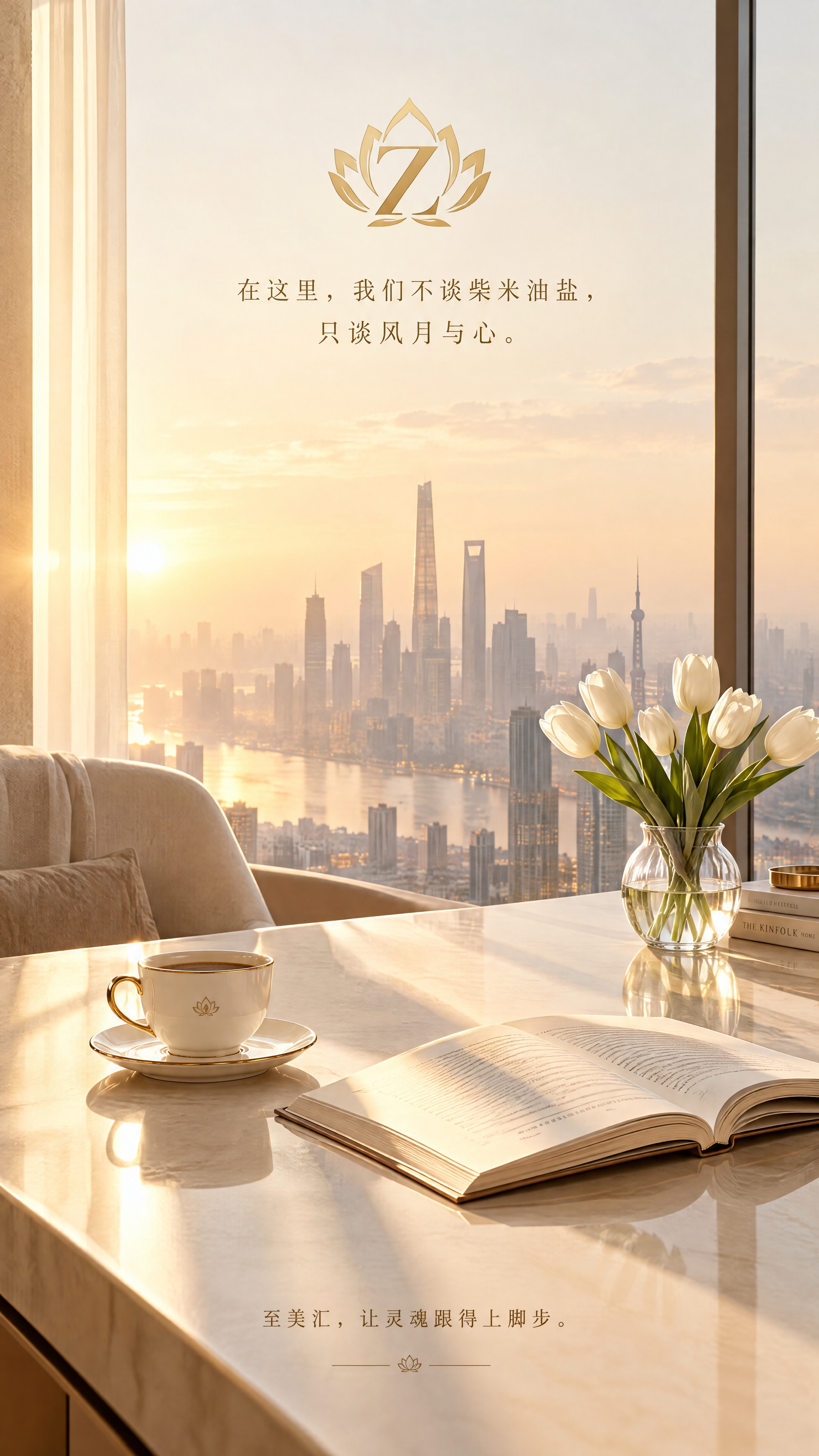 9:16竖版朋友圈海报，高级轻奢风格，精英女性生活场景。画面主… - 图片创意预览