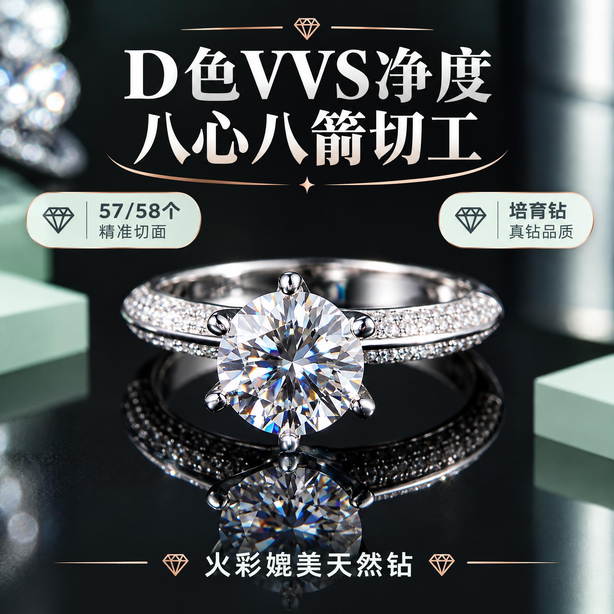 [主图-4 S925银组] 钻石火彩 切工展示。 [统一基调]… - 图片创意预览