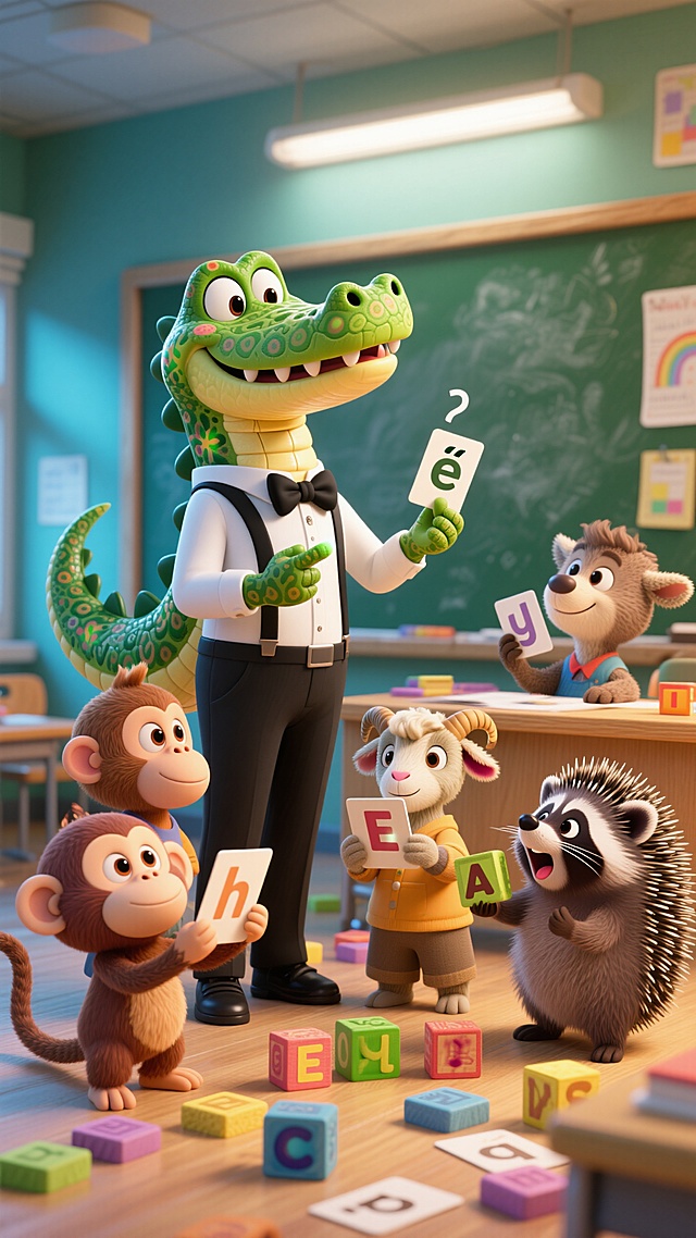 🐊鳄鱼英语老师开课，萌娃学词超欢乐😜