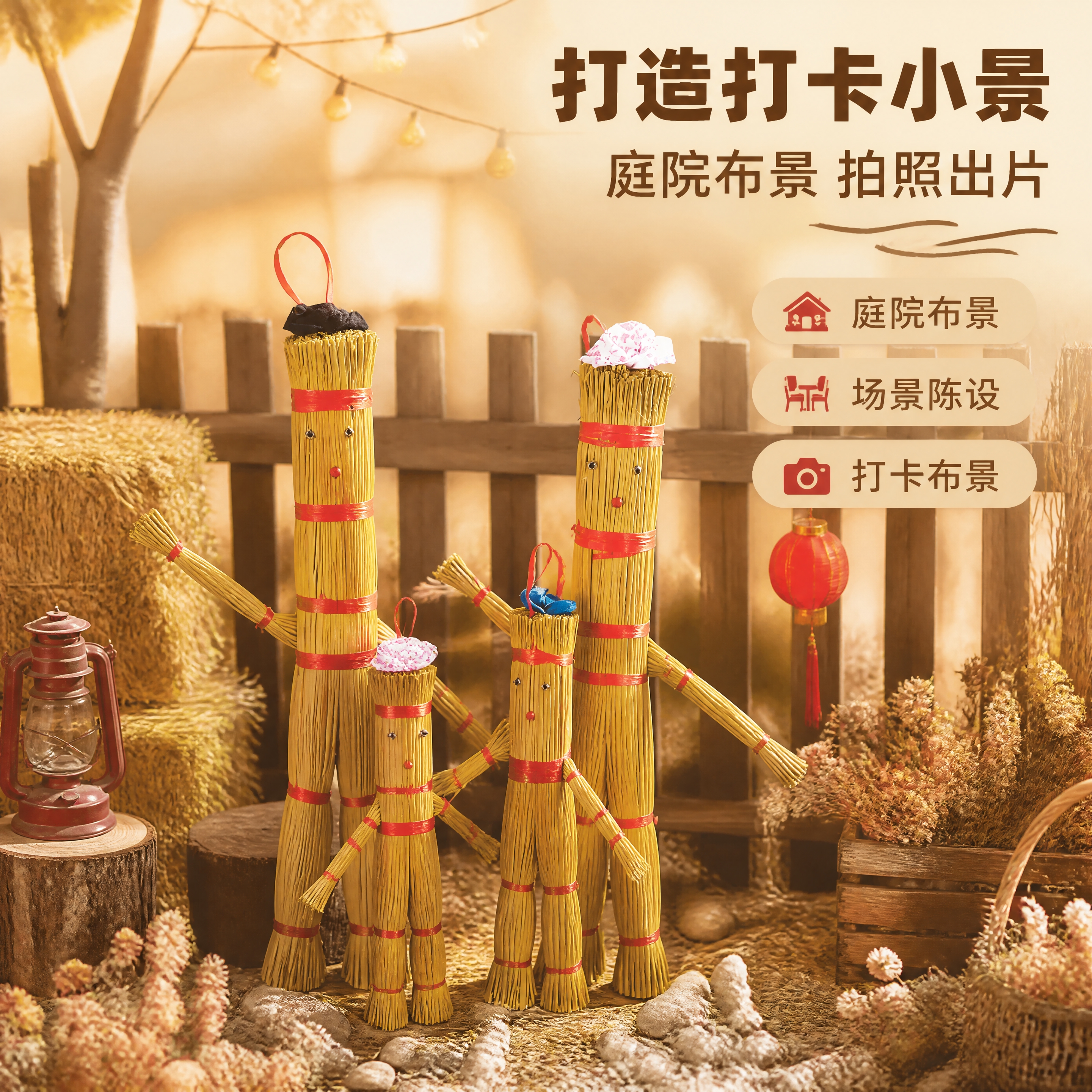 [商品] 使用【图2】【图5】糯草人一家田园造景摆件；保留糯草… - 图片创意预览