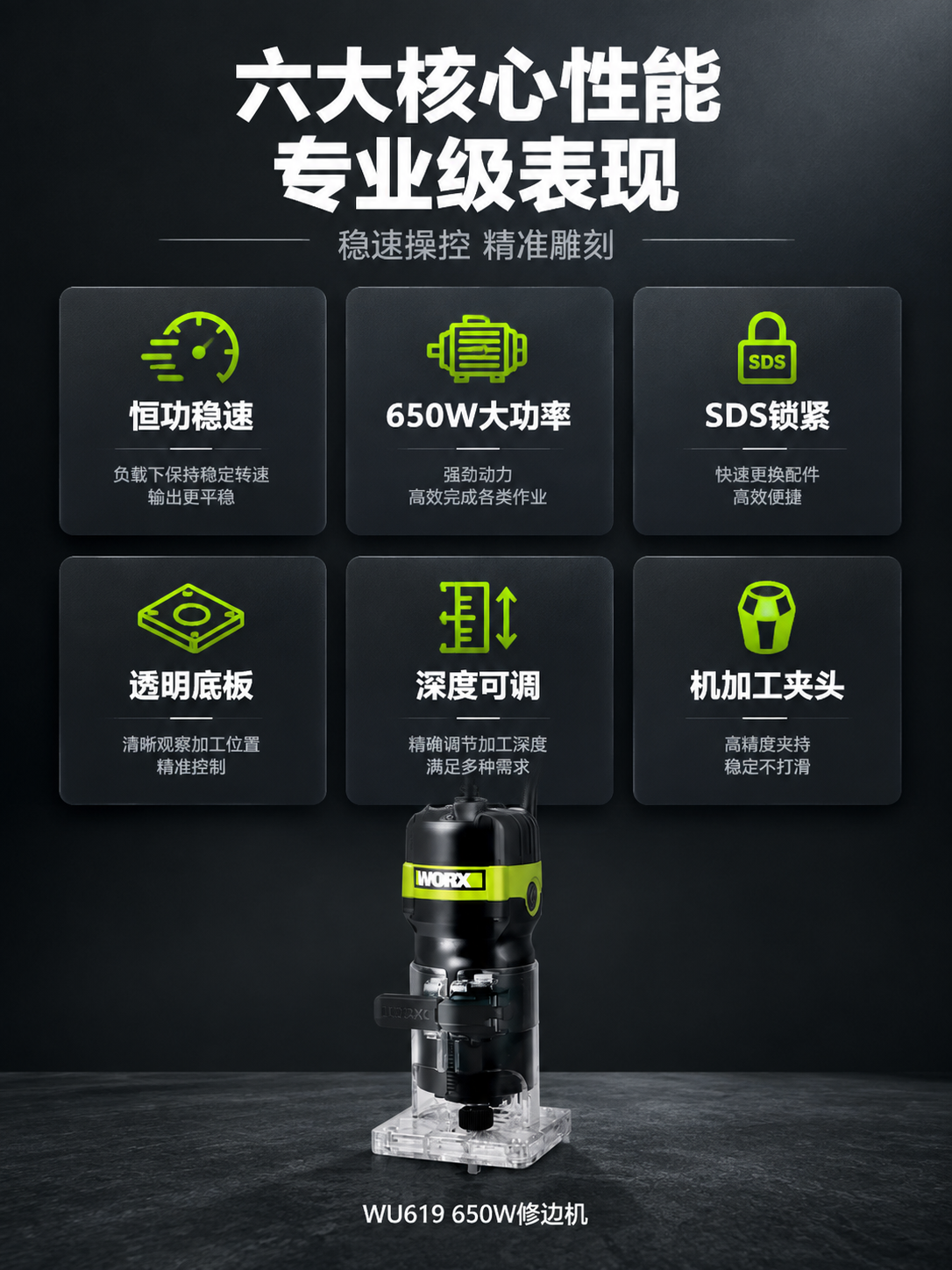 [商品] 使用【图1】威克士WU619修边机；保留全部外观结构… - 图片创意预览
