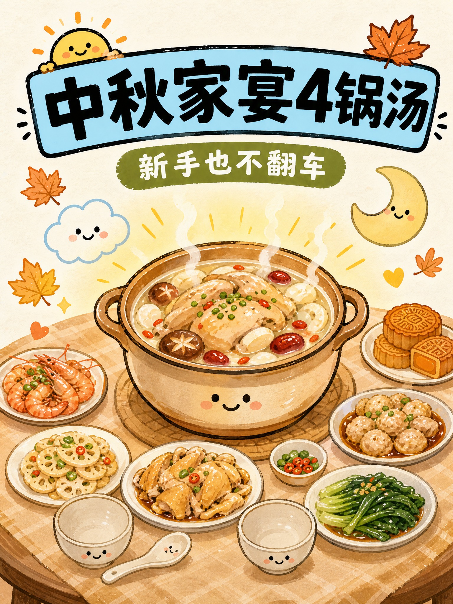 参考图的手绘卡通插画风格、米白纸质纹理背景、配色体系和装饰语言… - 图片创意预览