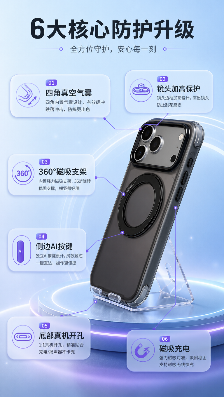 [商品] 使用【图8】磨砂黑支架侧立款手机壳；保留PC+TPU… - 图片创意预览