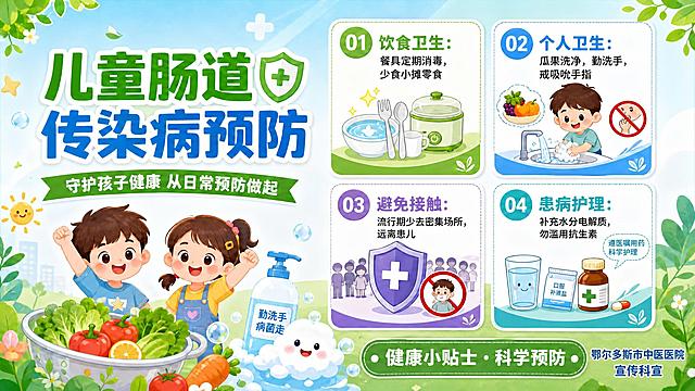 将右下角的二维码占位方块去掉，替换为文字"鄂尔多斯市中医医院宣传科宣"，保持整体海报风格一致，字体与海报其他文字风格协调，位置放在右下角原二维码占位处，其余画面内容保持不变。