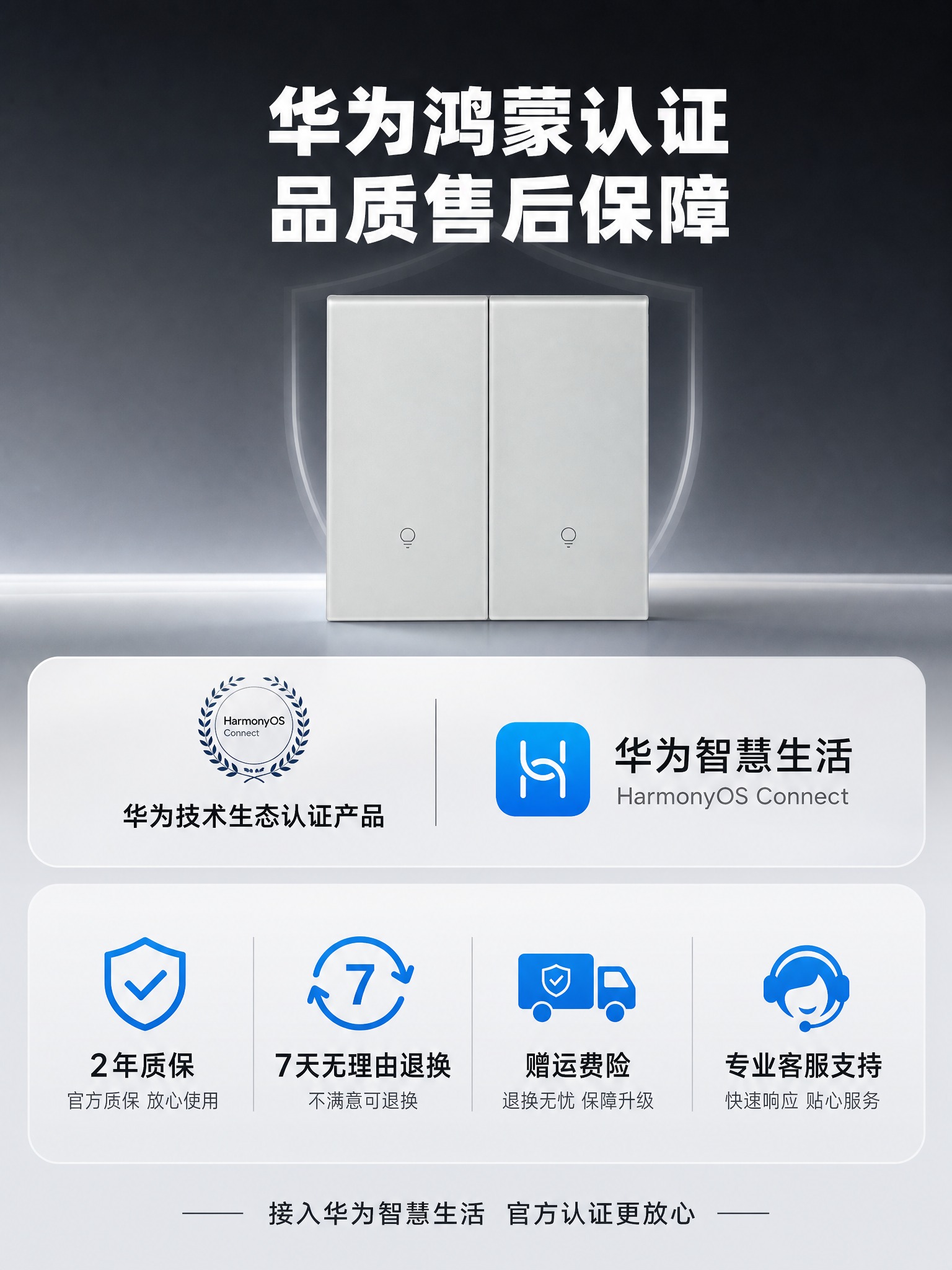 [商品] 使用【图2】二开智能开关作为品牌展示产品；保留产品外… - 图片创意预览