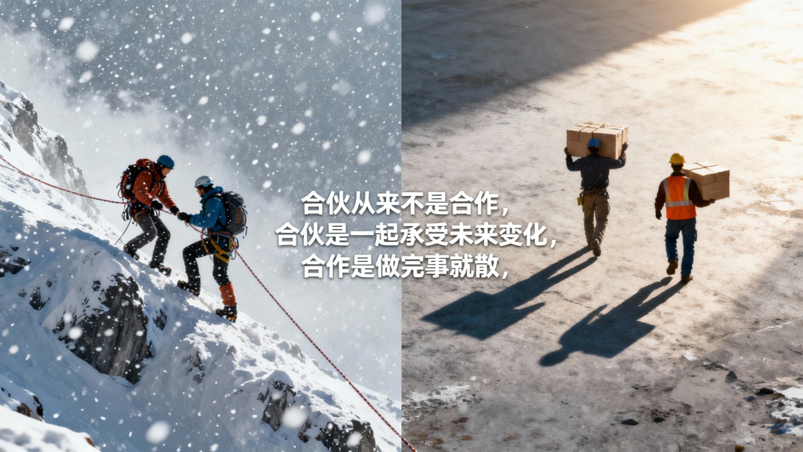 合伙从来不是合作，合伙是一起承受未来变化，合作是做完事就散。预览效果