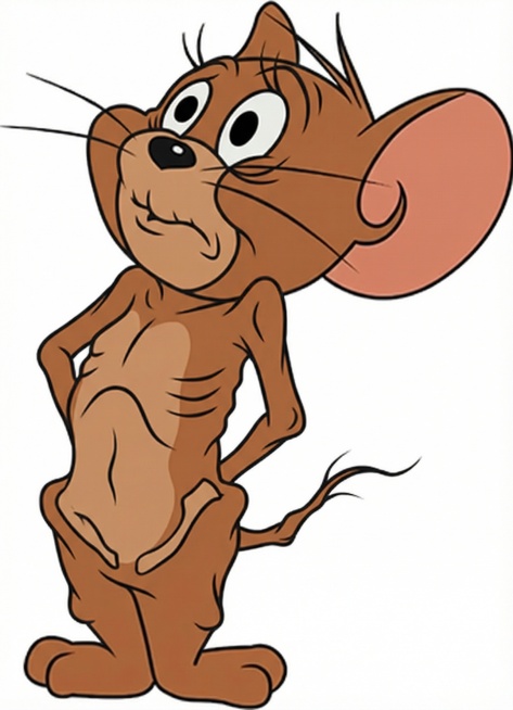 不改变原图的大小，帮我改成骨瘦如柴的状态，饥饿的表情预览效果