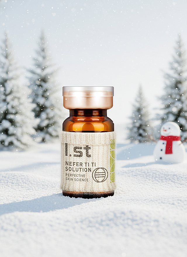 给产品瓶子穿上一件小毛衣，显示出文字信息，场景是下雪，有个雪人，主色调白色