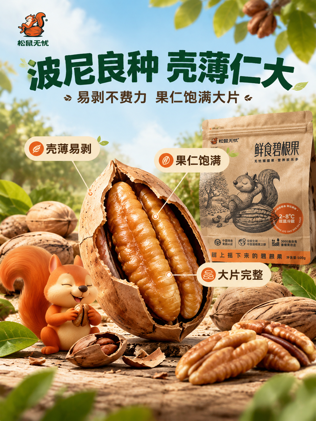 [商品] 使用【图1】【图2】碧根果与松鼠IP，及【图4】产品… - 图片创意预览