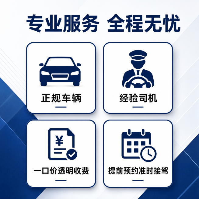 [主图-4] 服务优势与承诺展示。
[氛围风格] 专业信任感风格。
[画质] 商业设计质感，干净高级，文字清晰。
[元素] 四个优势图标卡片，2行2列网格排版，每个卡片配图标+短句说明。卡片圆角设计，预览效果