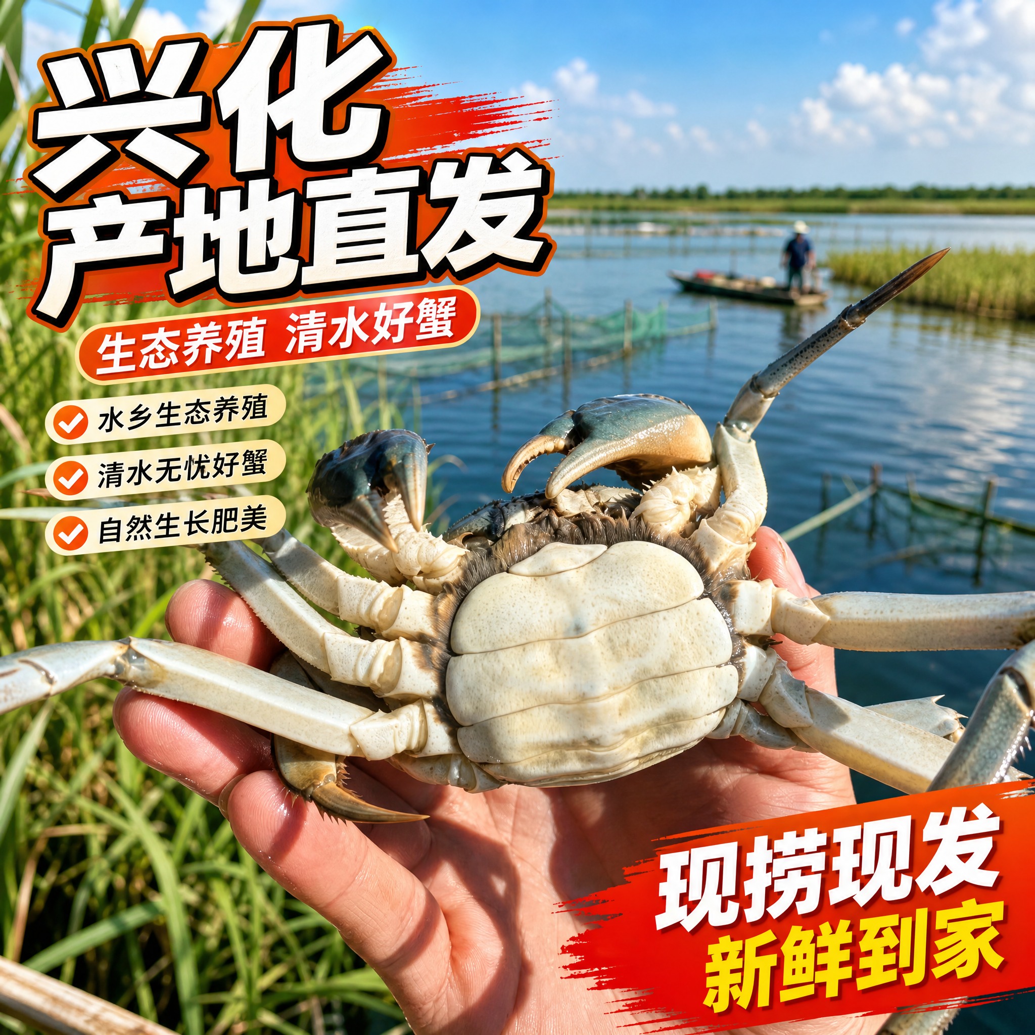 [主图-4] 兴化产地直发图 突出养殖环境 生态好蟹 拼多多爆… - 图片创意预览