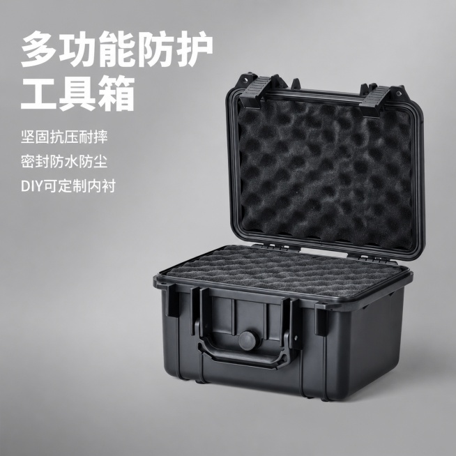 「图片1」「图片1」「图片1」「图片1」「图片1」「图片1」，生成一套主图（5张），商品名称是多功能防护工具箱，卖点是多功能防护工具箱，卖点是抗压，防水，DIY海绵内衬，适配淘宝/天猫平台，主图比例为预览效果