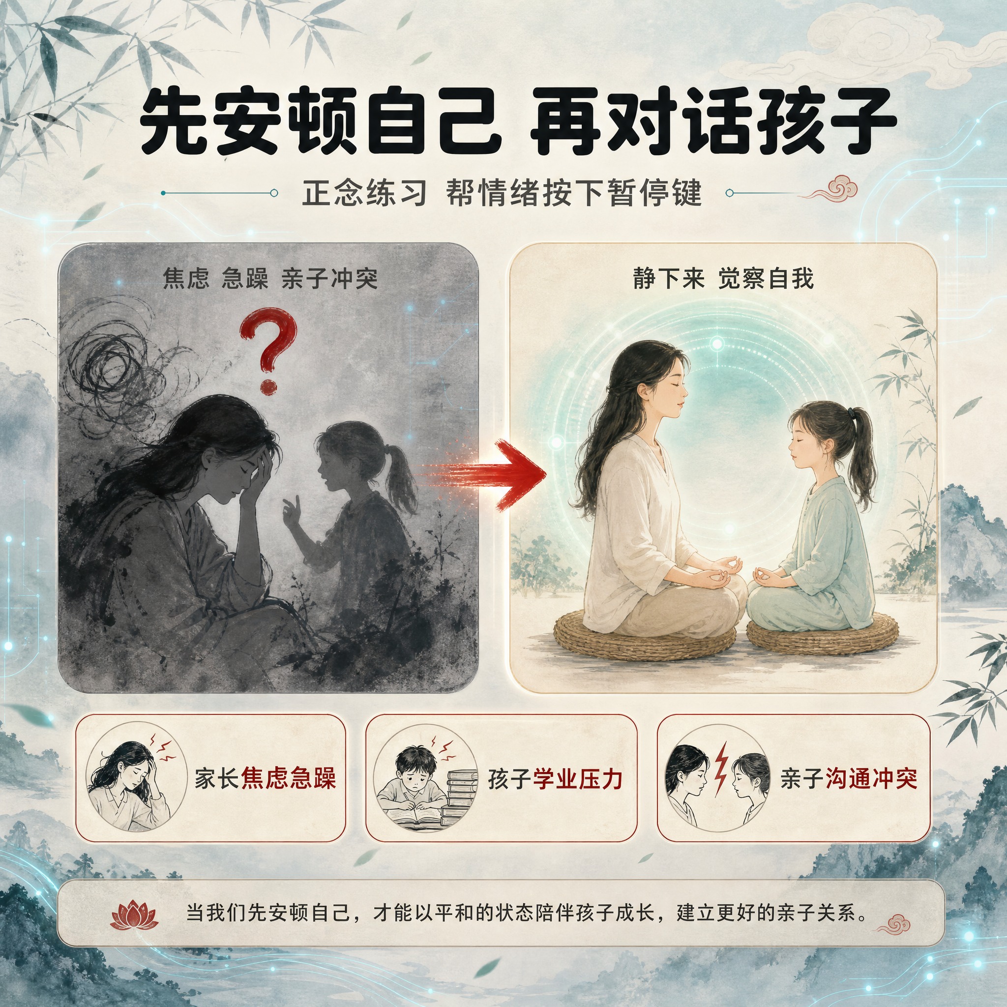 [主图-2] 痛点与学习目标·激发共鸣：用「焦虑急躁与亲子冲突… - 图片创意预览