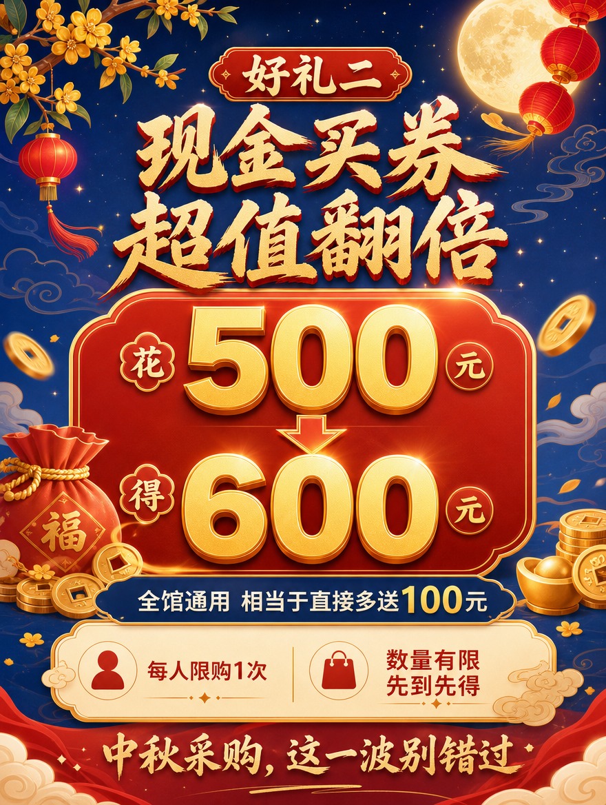 [商品] 无实物商品，为时代广场中秋活动宣传长图第4张（好礼二… - 图片创意预览