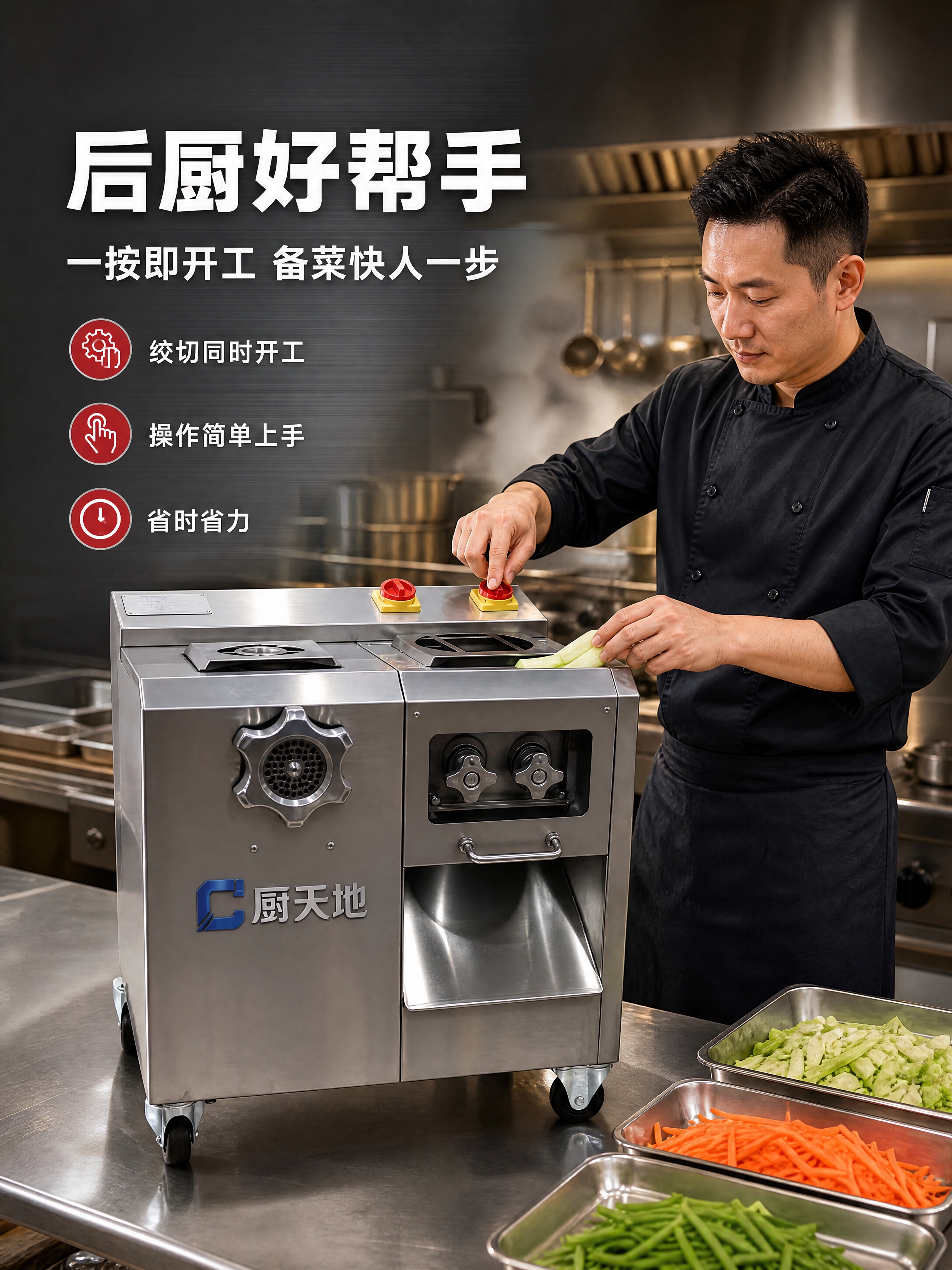 以提供的5张实拍产品图为同一台机器的唯一产品依据做图生图改图：… - 图片创意预览