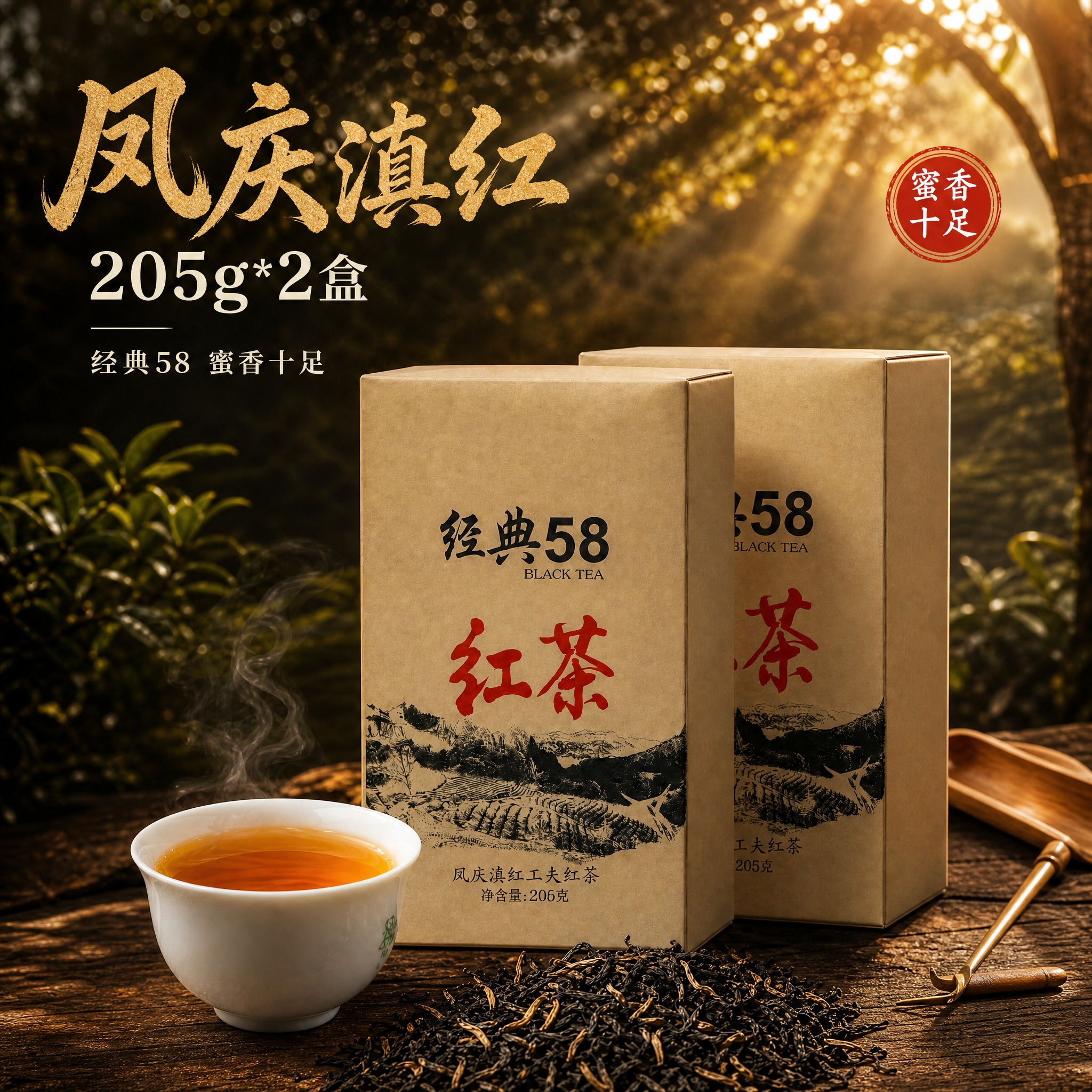 [主图-2] 凤庆滇红经典58红茶 205g*2盒 SKU规格… - 图片创意预览