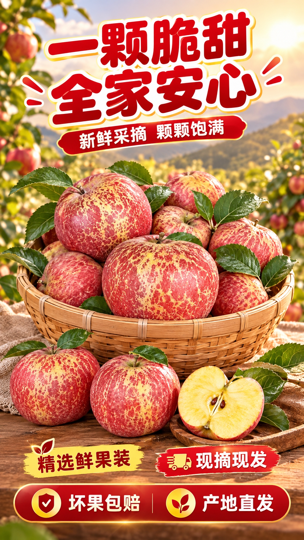 [商品] 使用【图1】【图2】昭通丑苹果实拍果，保留红皮带黄斑… - 图片创意预览
