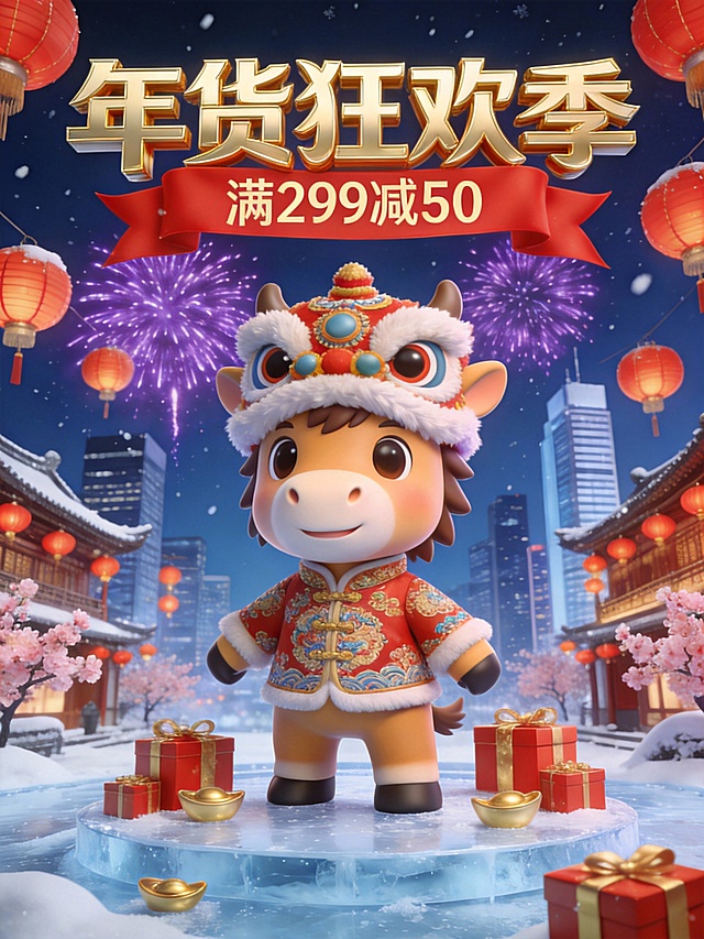 马年 年货节海报 电商海报