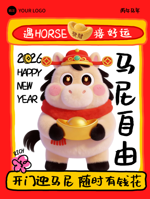 春节节日祝福通用喜庆感小红书封面预览效果