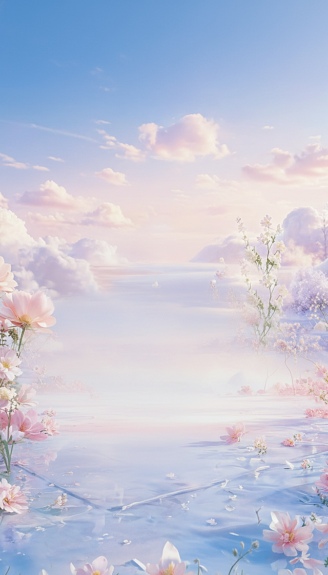 去掉图中的产品和人物还有文字，再生成一张类似的背景图，不要大面积是鲜花，不要一模一样 图片比例是9：16