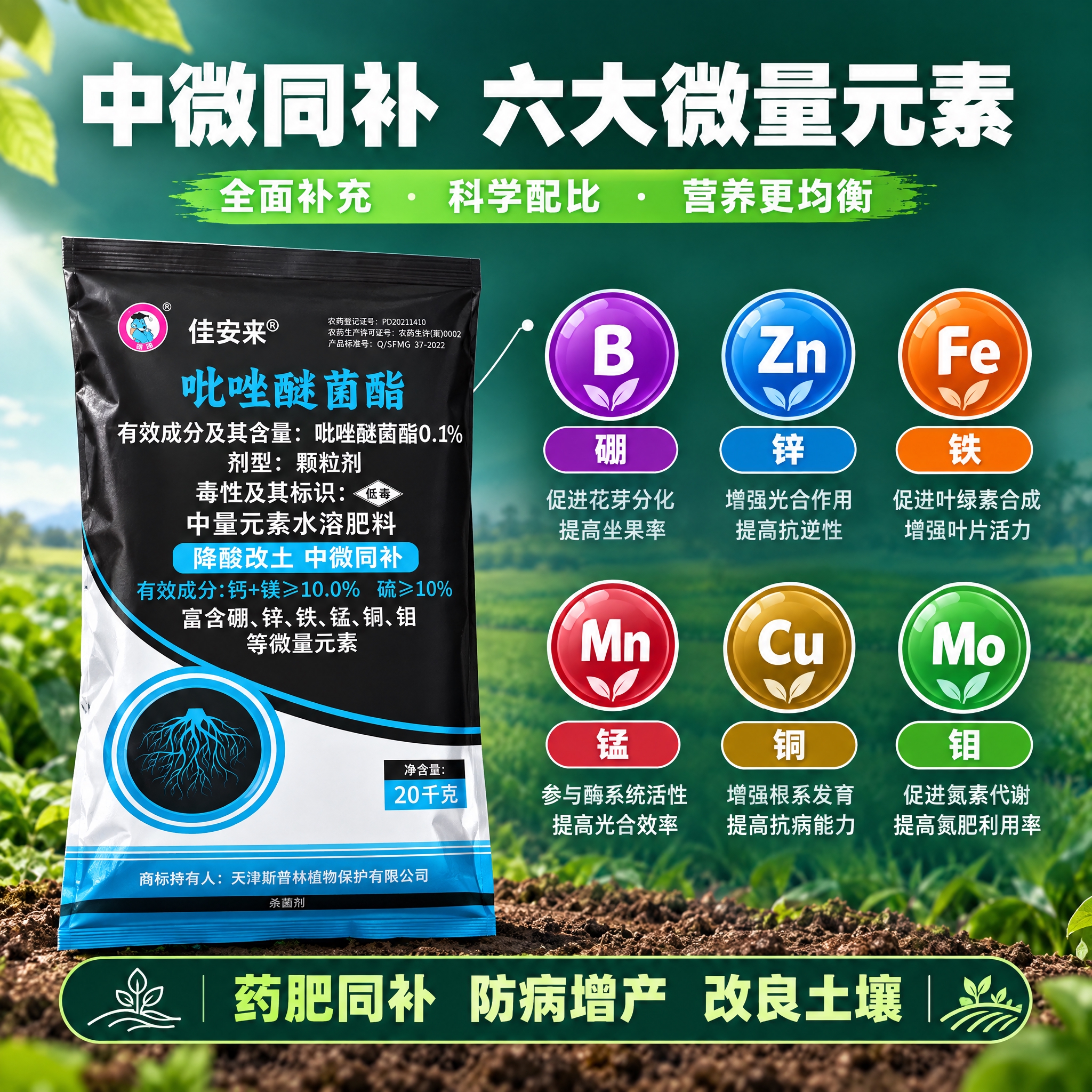 [主图-2] 核心成分与功效证明 六大微量元素全解析 药肥双效… - 图片创意预览