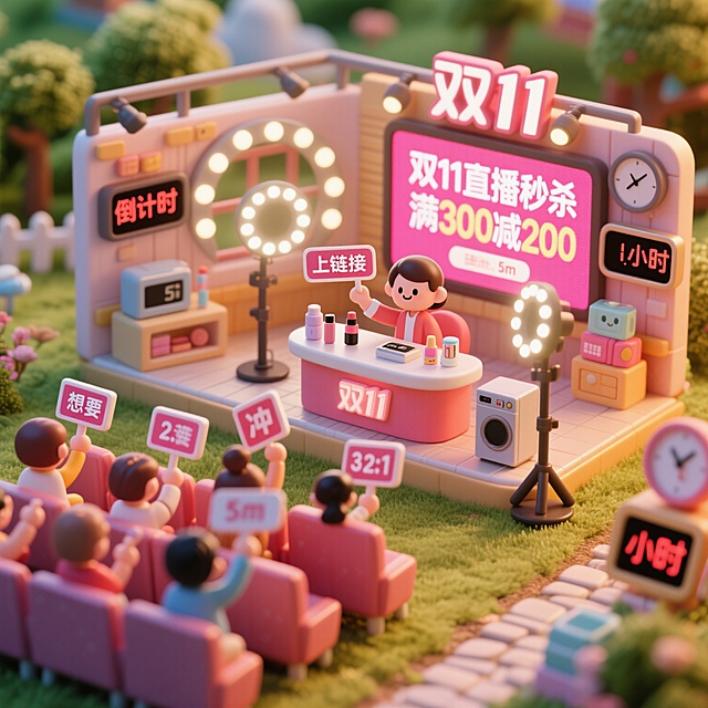 微缩直播间带货场景