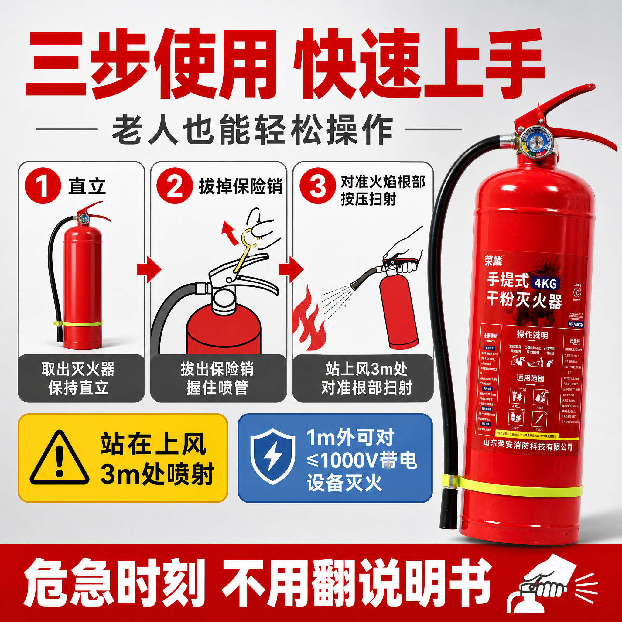 [主图-3] 操作方便三步使用说明图，降低上手门槛，强调老人也… - 图片创意预览