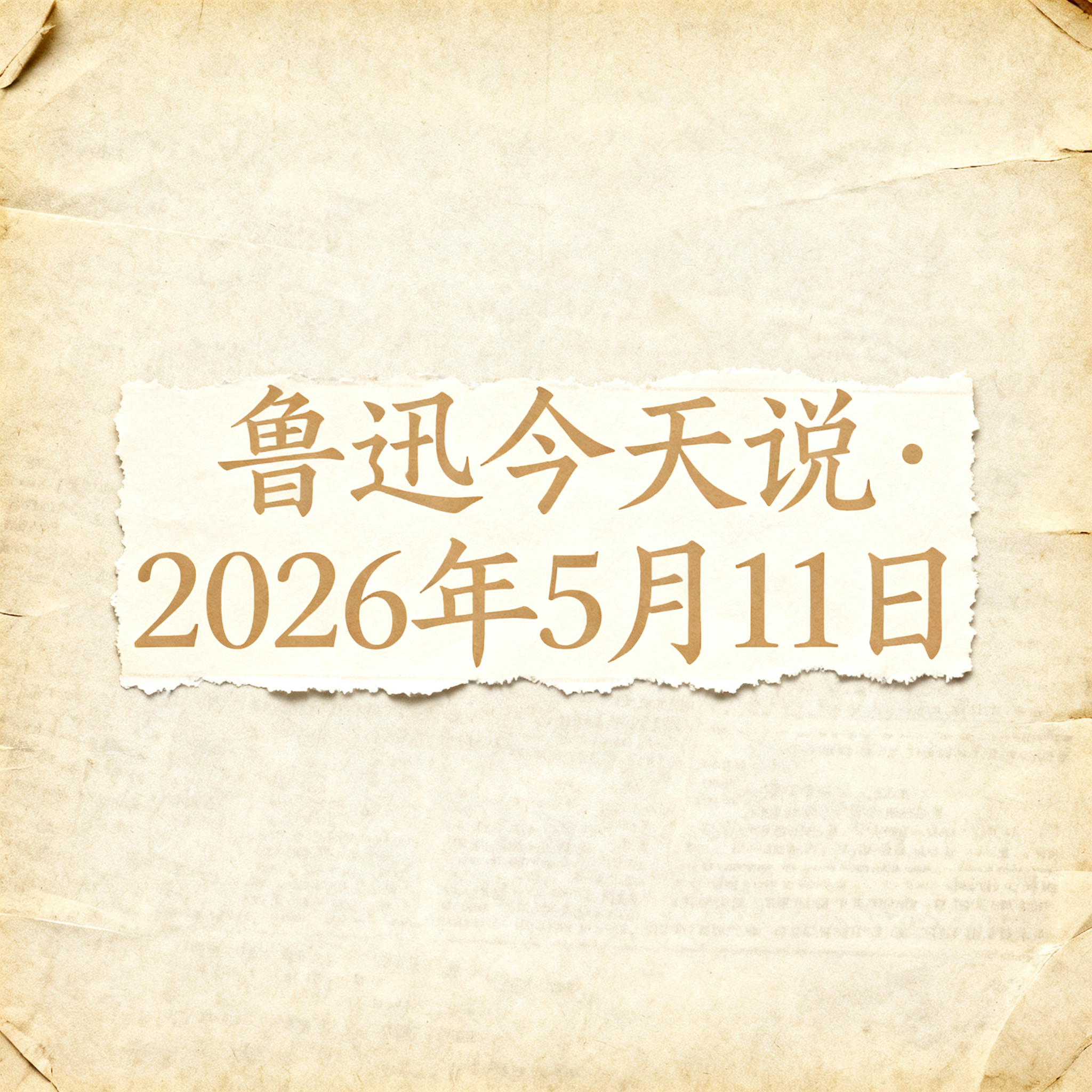 文字海报设计，包含文字"鲁迅今天说 · 2026年5月11日"… - 图片创意预览