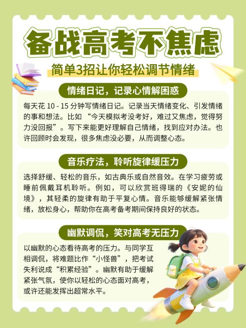 备战高考不焦虑知识分享科普清新手账风小红书配图预览效果