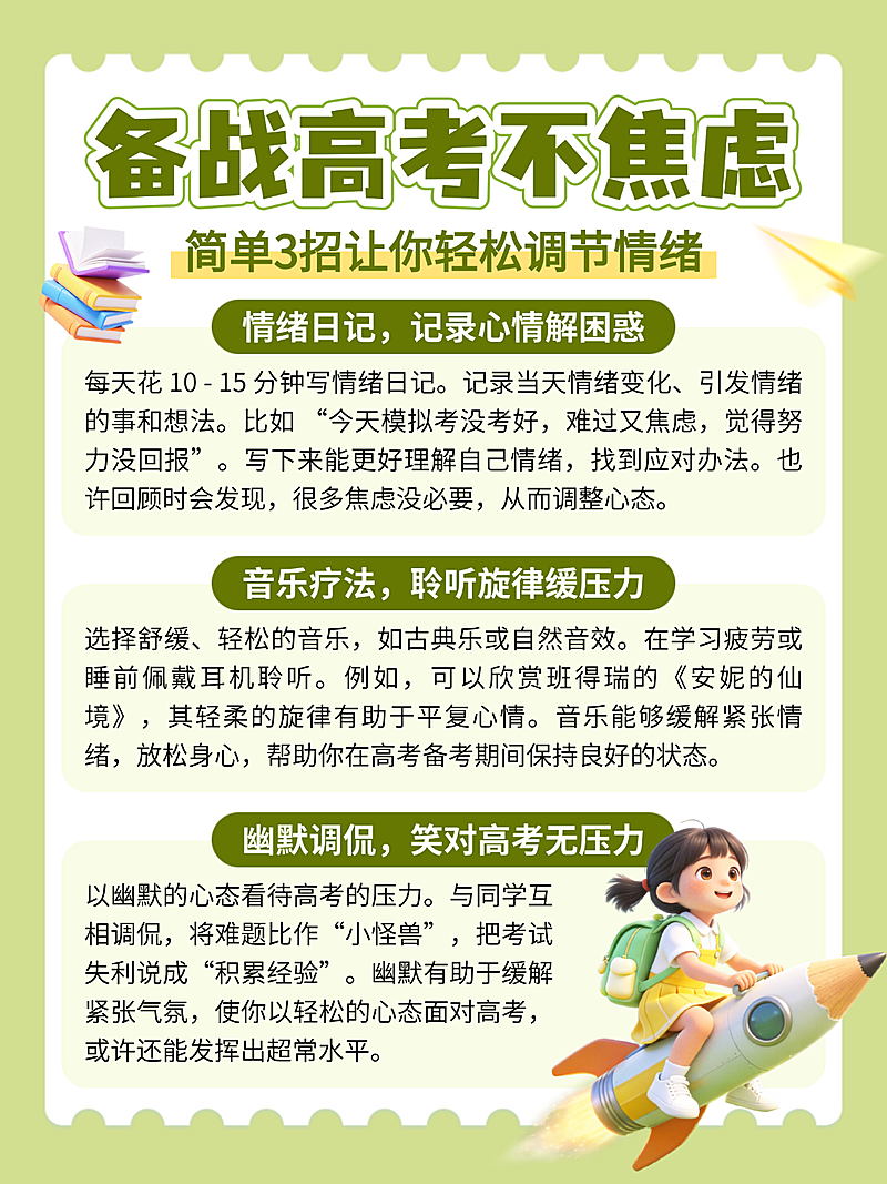 备战高考不焦虑知识分享科普清新手账风小红书配图