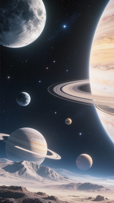 帮我生成50张关于月亮或者星球的图片预览效果