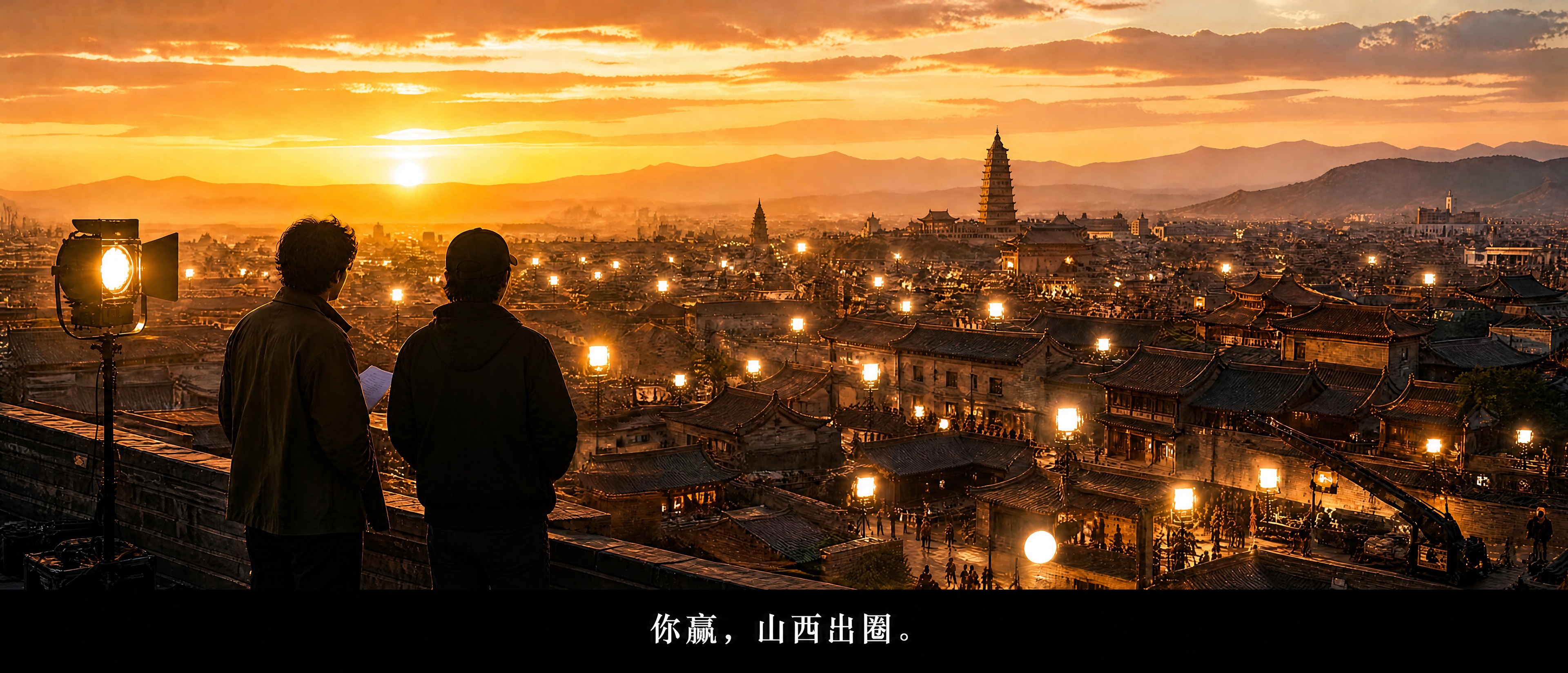 修改这张海报底部的字幕文字，只保留一句话："你赢，山西出圈。"… - 图片创意预览