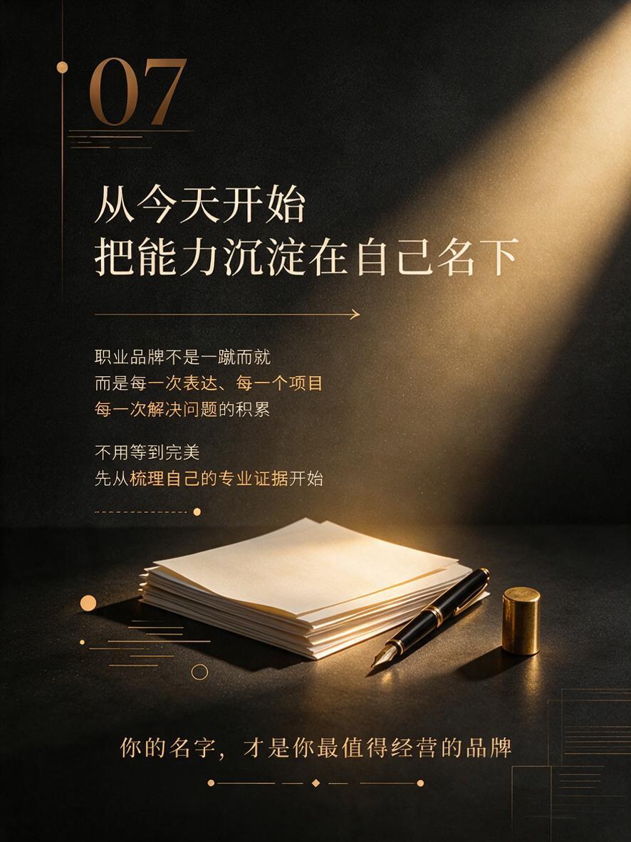 小红书图文第7页（过渡页），尺寸1080×1440，深黑暖金商… - 图片创意预览