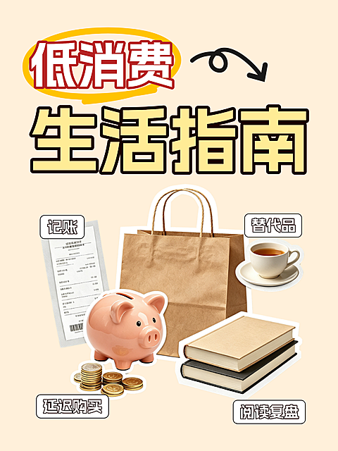 黄色低消费生活指南小红书笔记封面