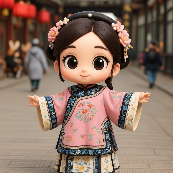 图片中的人物变成3D-chibi风格，大眼睛，可爱预览效果