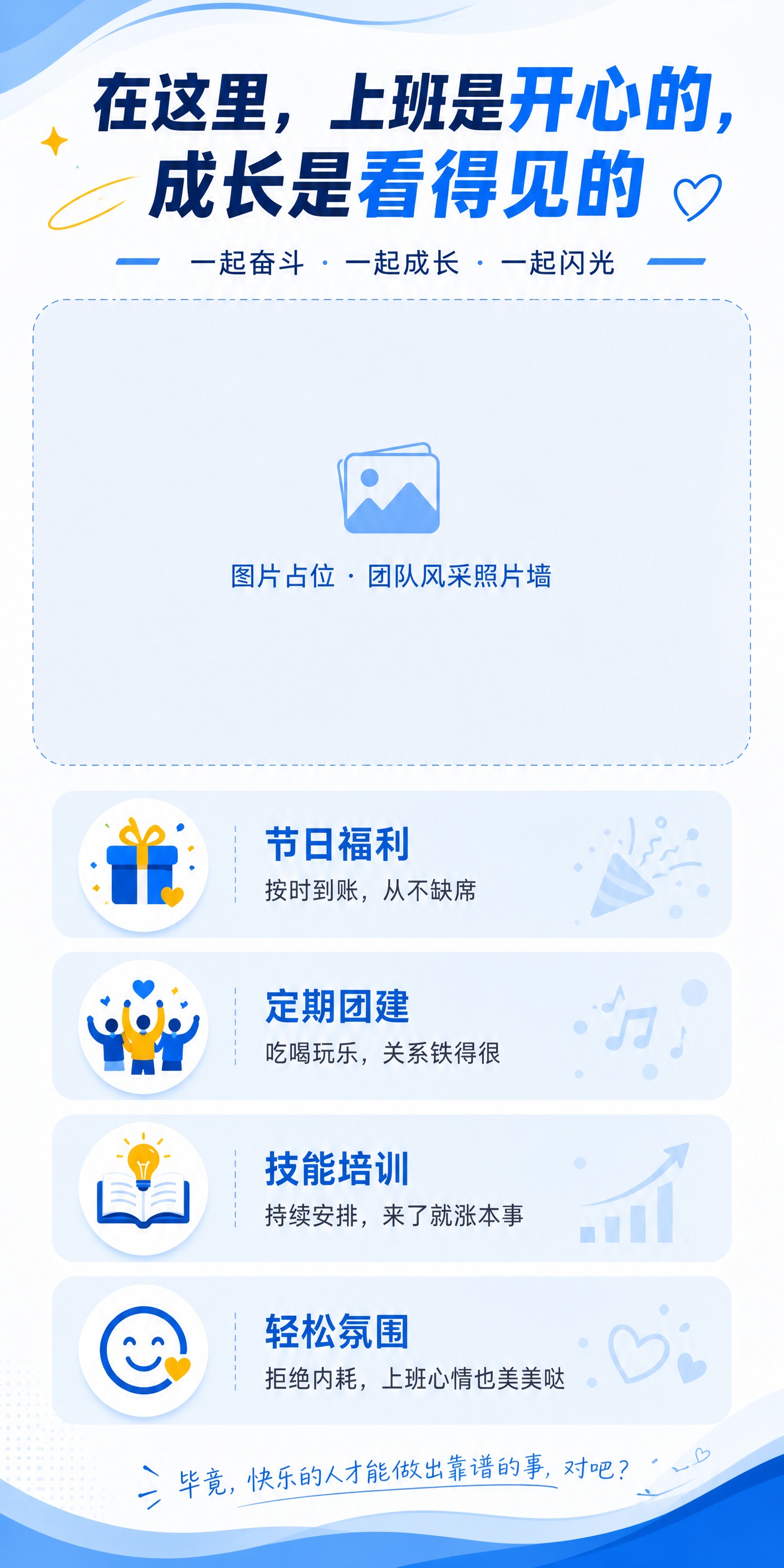 三折页内页-团队风采（第四面），竖版长方形比例，蓝白商务科技风… - 图片创意预览